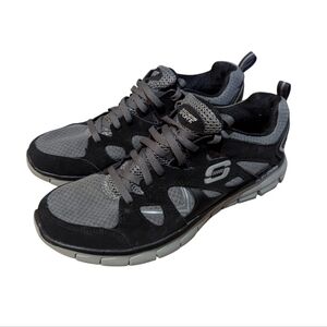 Skechers Sport Sneakers Flex Sole size 10.5 Black Grey Athletic Walking